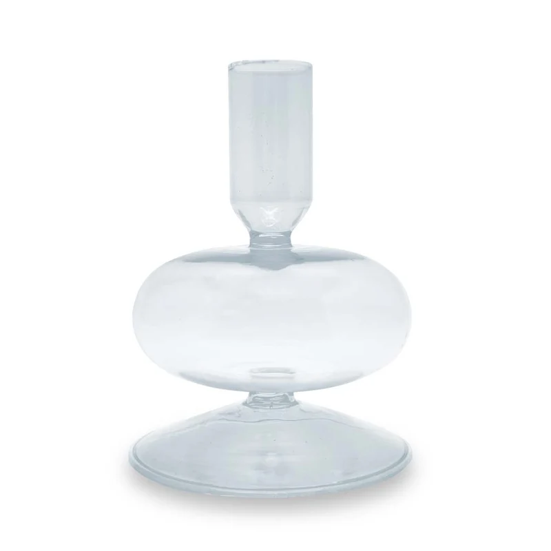 Porta candele in vetro borosilicato - 12 cm Trasparente