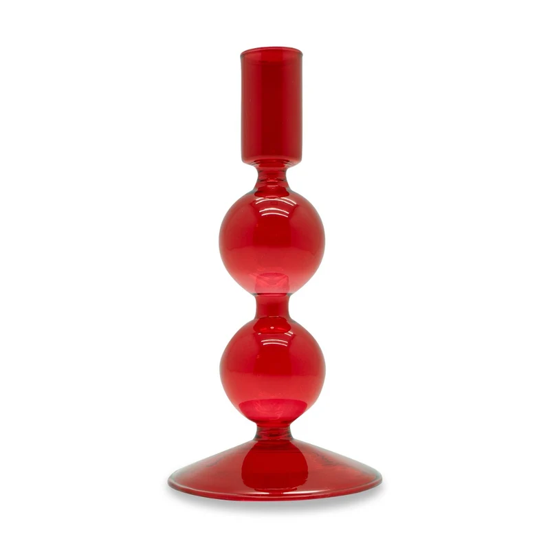 Porta candele in vetro borosilicato - 16 cm Rosso