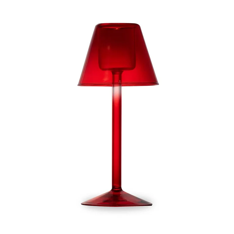 Wd Lifestyle Porta tealight in vetro Borosilicato - 22cm / Rosso