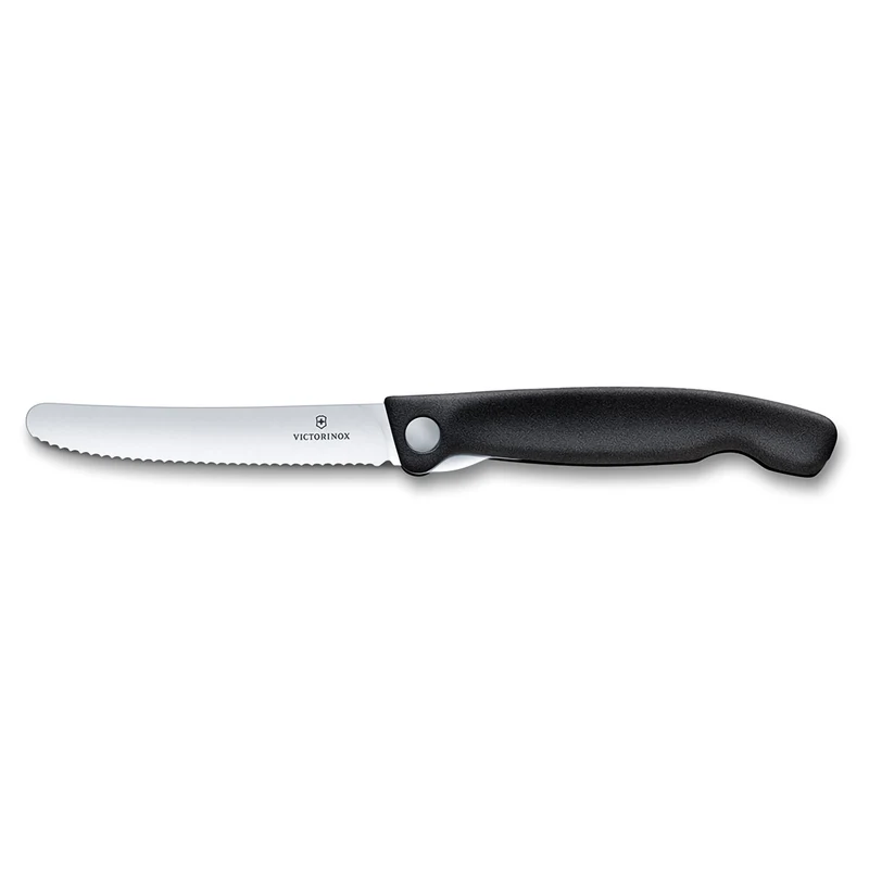 Coltello tavola ondulato - pieghevole / Nero