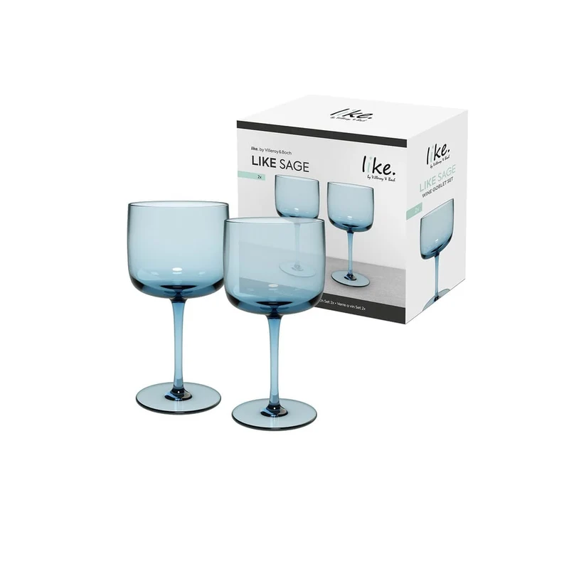 LIKE GLASS Bicchiere da vino - Blu, 200 ml, cristallo