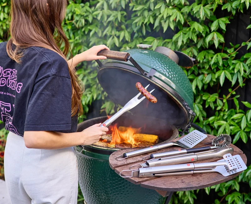 GrillOut™ Forchetta per barbecue - Manico allungabile / acciaio inox
