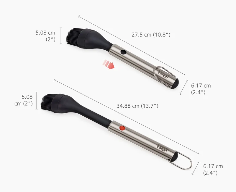GrillOut™ Spazzola per barbecue impugnatura allungabile - silicone / Nero