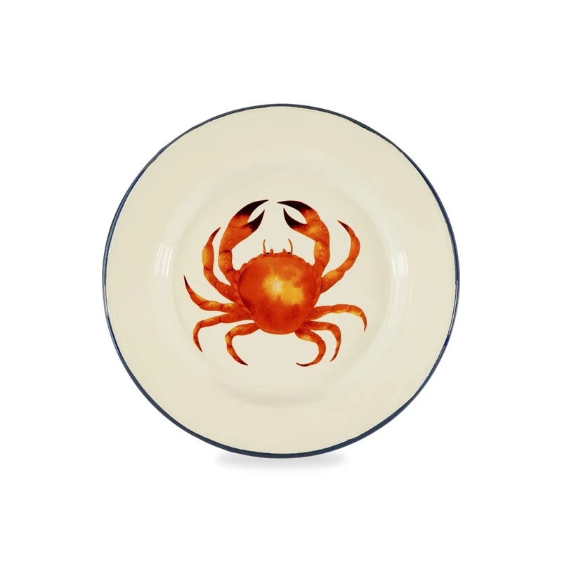 Piatto in latta smaltata - Crema 25cm