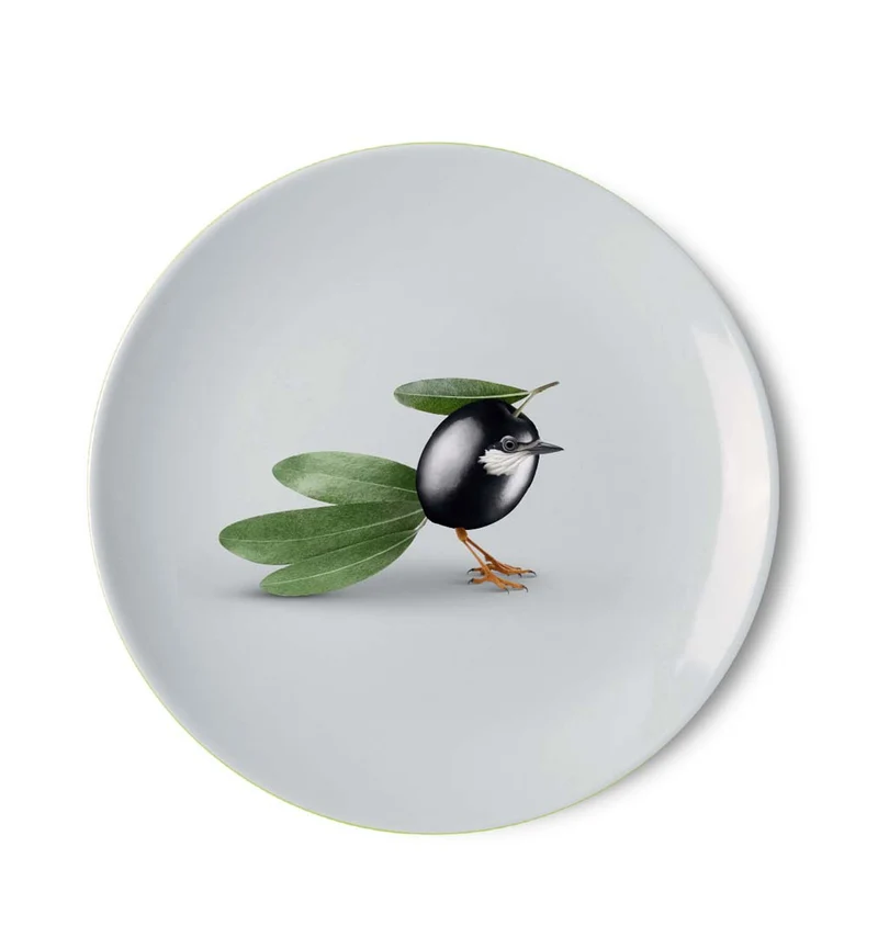 Piatto pizza Porcellana - 30,5cm Decoro Oliva