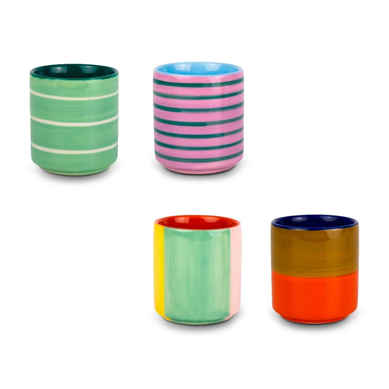 Wd Lifestyle Set 4 bicchierini caffè - stoneware / 200ml Multicolor