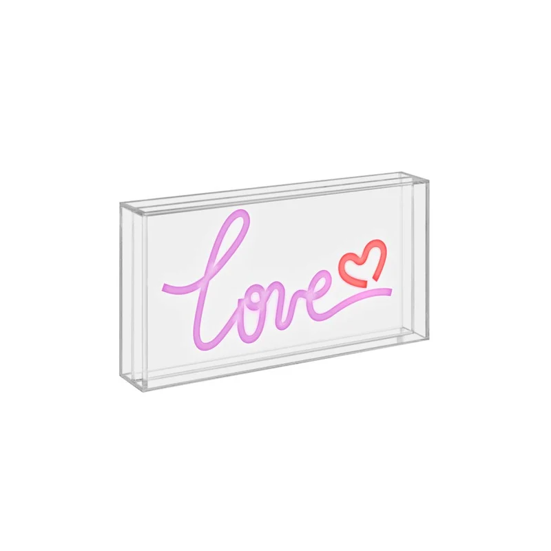 Insegna Neon con scritta "LOVE" / 23x13 cm