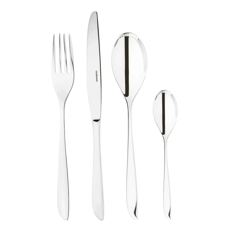 LEAF Servizio tavola 24 PZ Monoblocco - Acciaio Inox Mirror