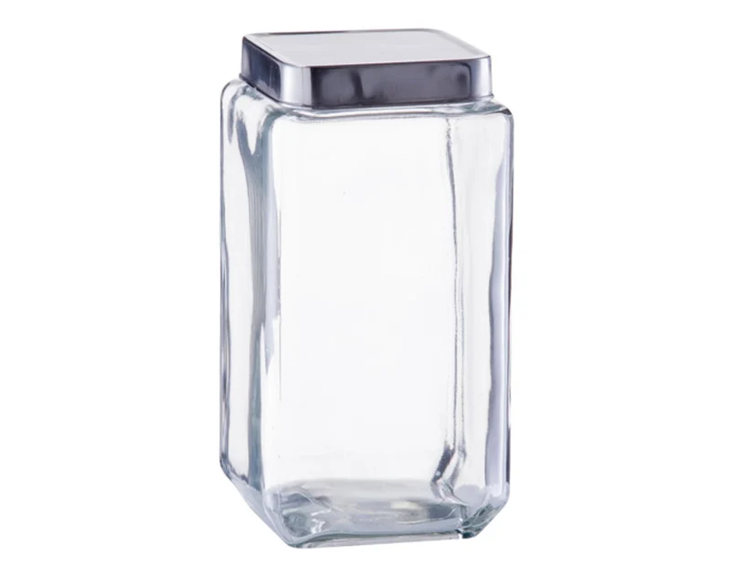ZELLER Vorratsglas eckig mit Deckel Inox 2000 ml 11x11x22.5 cm