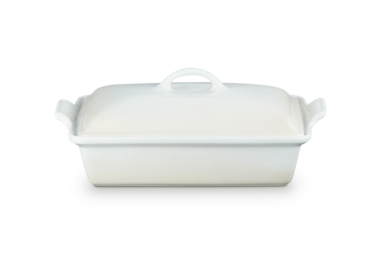Pirofila rettangolare Tradition con coperchio - 33 cm, 3.8L Meringue