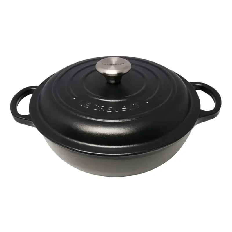 Marmitta Evolution in ghisa vetrif. con coperchio alto - 22 cm, 2.2L Matte Black