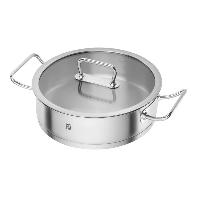 PRO Tegame con Coperchio - 28 cm, 18/10 acciaio inossidabile