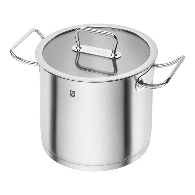 PRO Pentola alta con Coperchio - 24 cm, 18/10 acciaio inossidabile