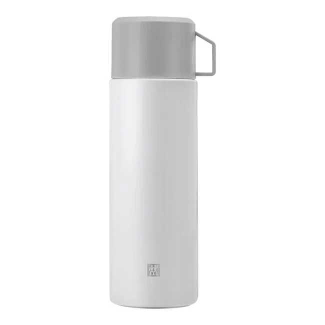 THERMO Bottiglia termica in Acciaio Inox - 1 l, Bianco/Grigio