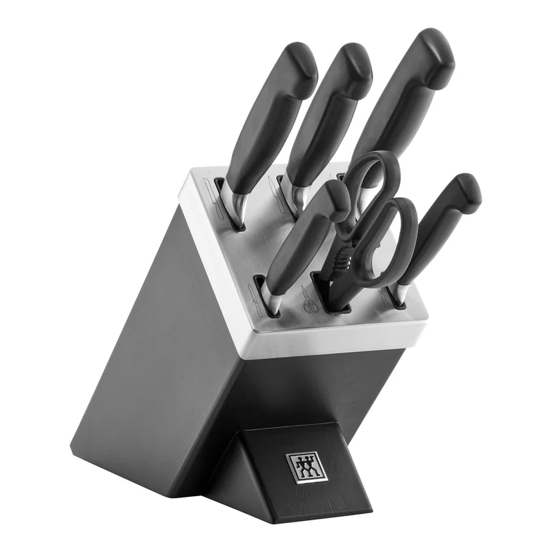 Four Star 7-pz., Set di coltelli con ceppo, nero
