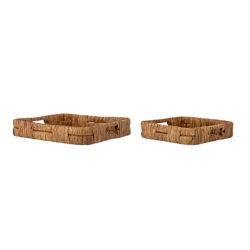 Diann Tray, Brown, Rattan