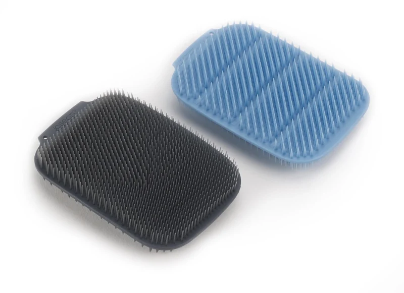 2er Set CleanTech Spülbürste Blau Grau