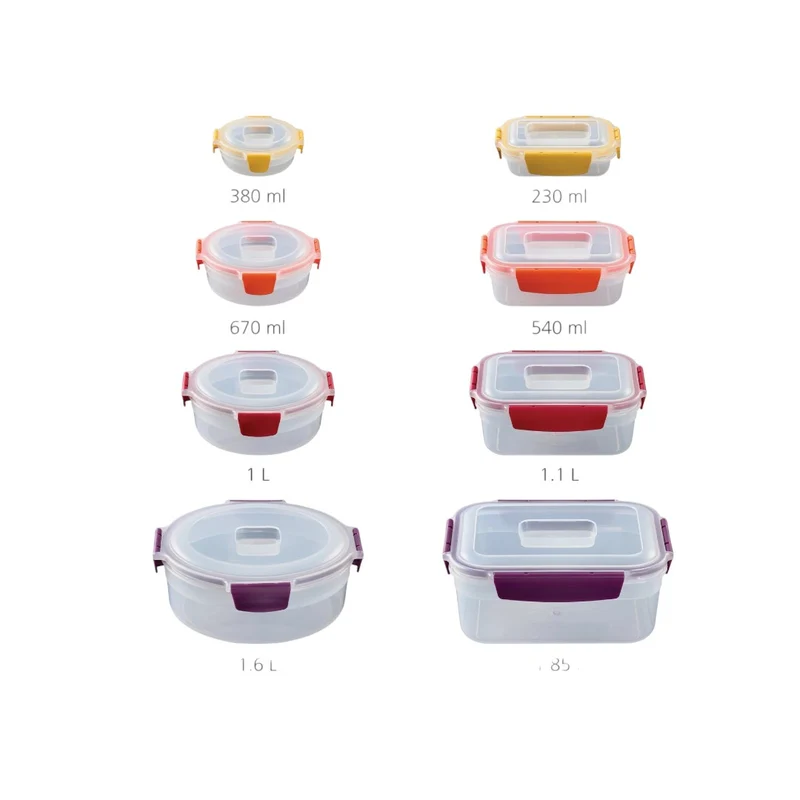 SET 8 contenitori per alimenti misti multicolore