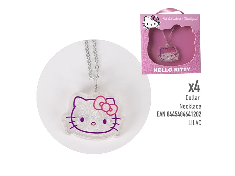 Hello kitty collana con pendente lilla