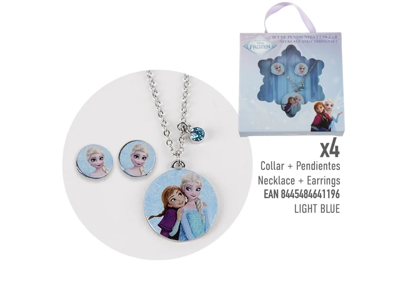 Frozen collana con pendente orecchini blue chiaro