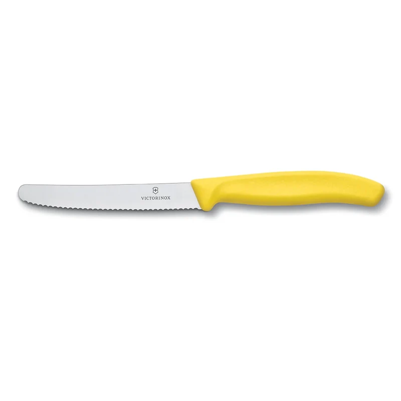 Coltello tavola ondulato - manico giallo