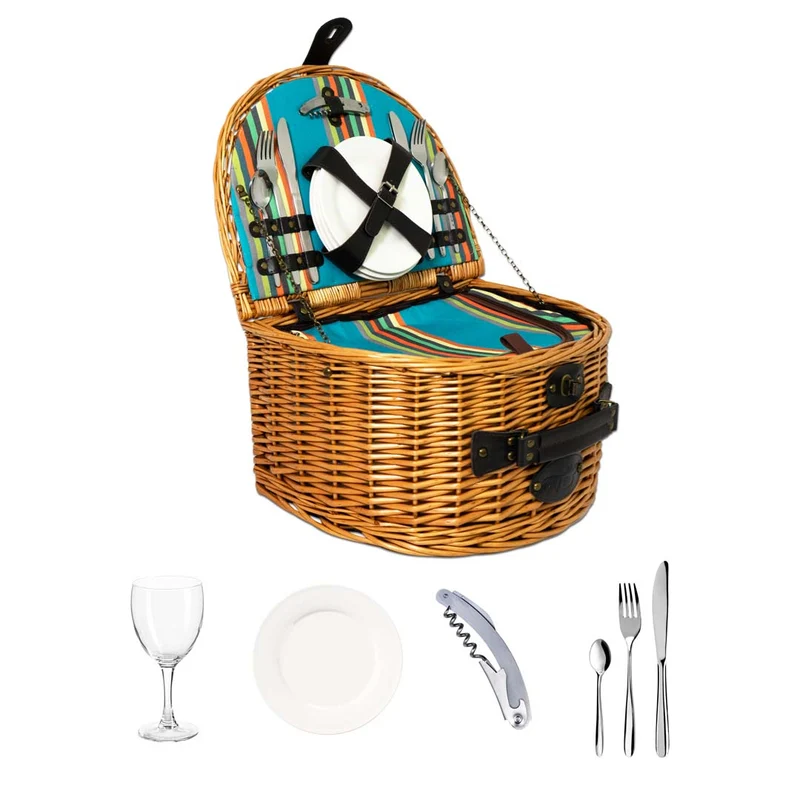 Cestino da picnic in vimini - Per 4 persone Multicolor