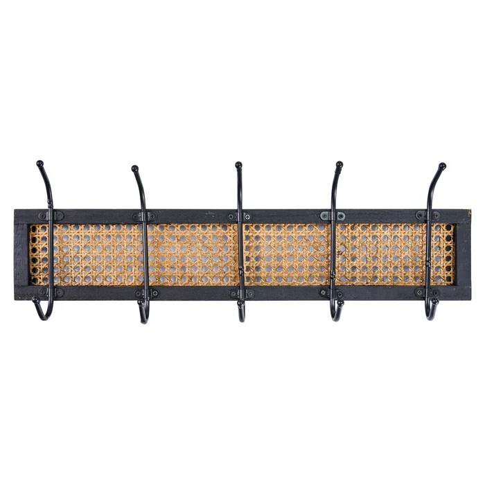 Attaccapanni in legno e rattan - Cloth