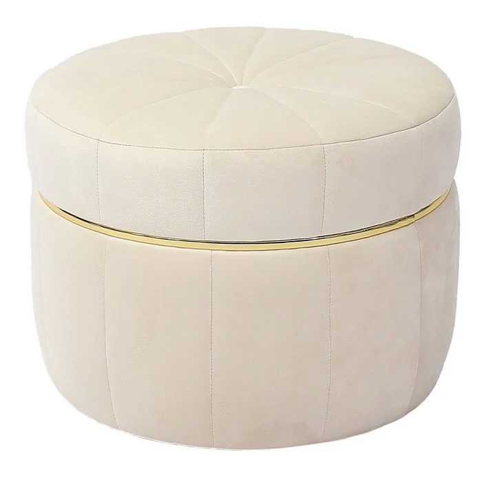 Pouf in velluto con decorazione dorata 51 cm - Dollot