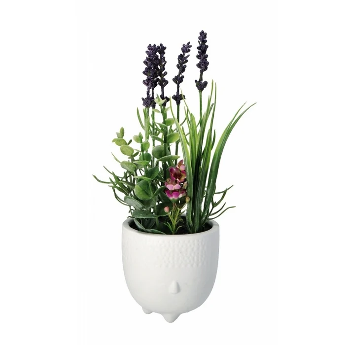 Vaso con pianta artificiale di lavanda 10x32h cm