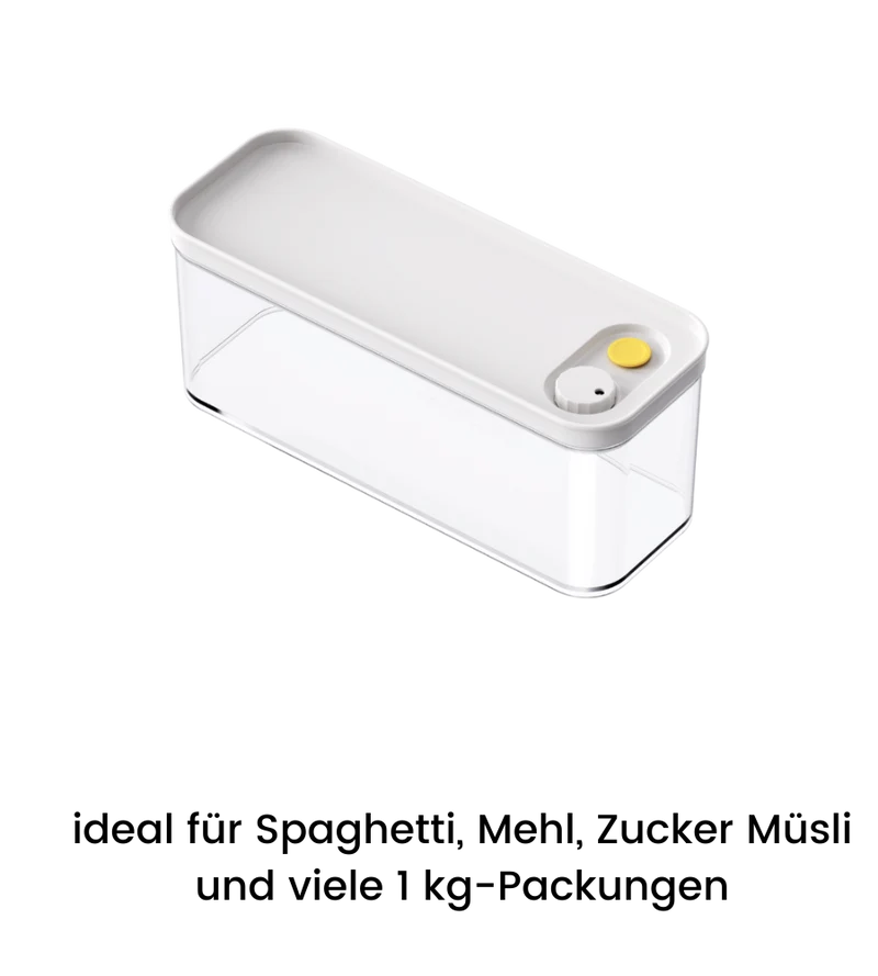 DATEMATE Vorratsdose Weiss mit Garzeit-Timer - 29.5x11.1x12 cm (2300 ml)