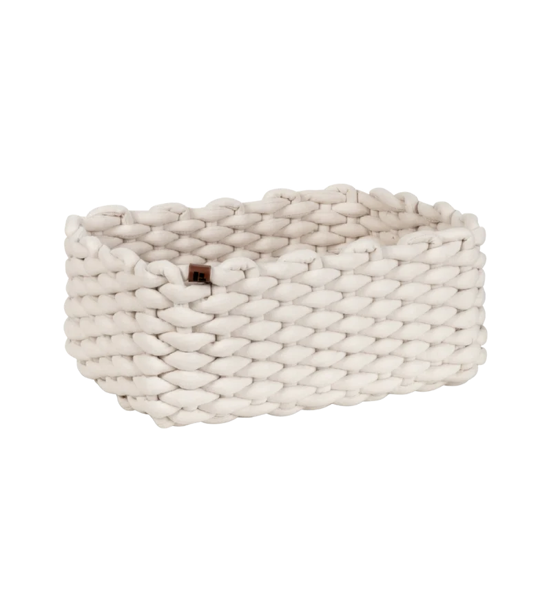 BASKET Aufbewahrungskorb Weiss M - 35x25x14cm