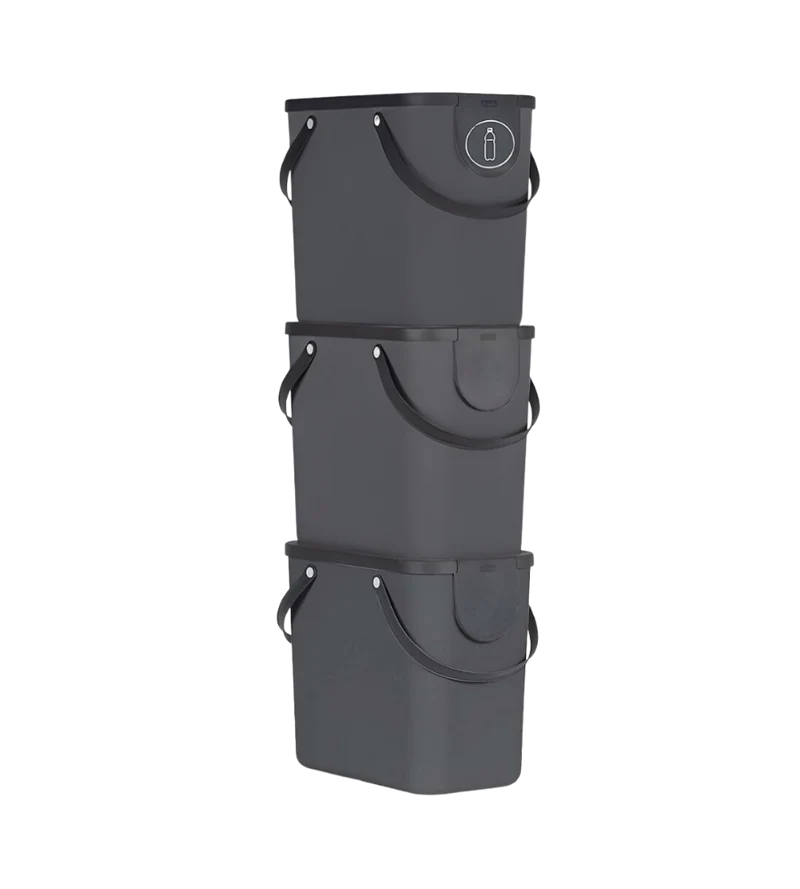 3er-Set ALBULA Recycling Müllsystem 25L - Anthrazit