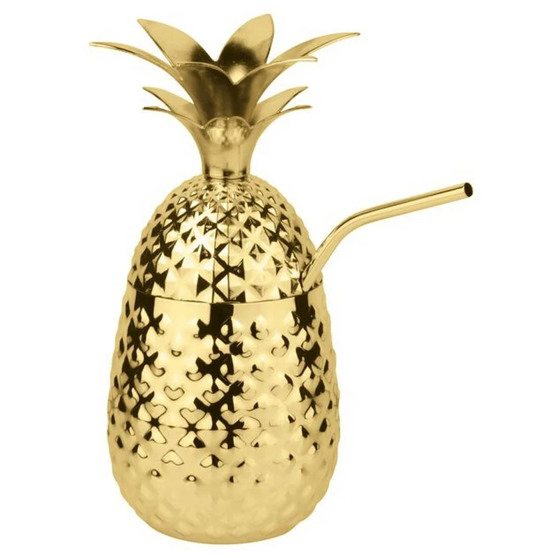 Coppa ananas in acciaio inox colore oro