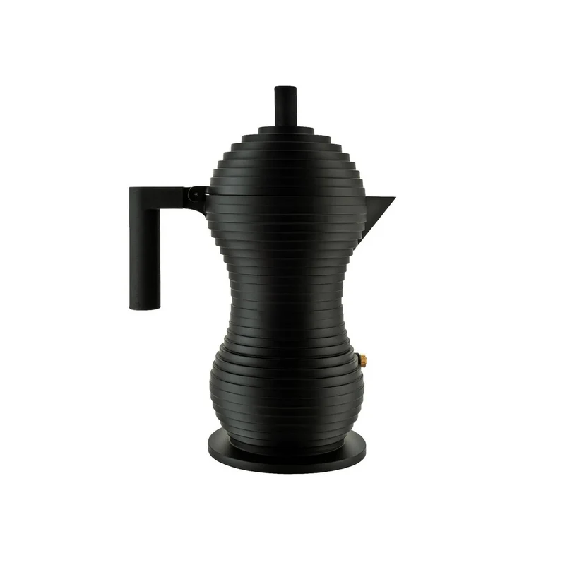 PULCINA Caffettiera espresso in fusione di alluminio - 6 tazze Nero
