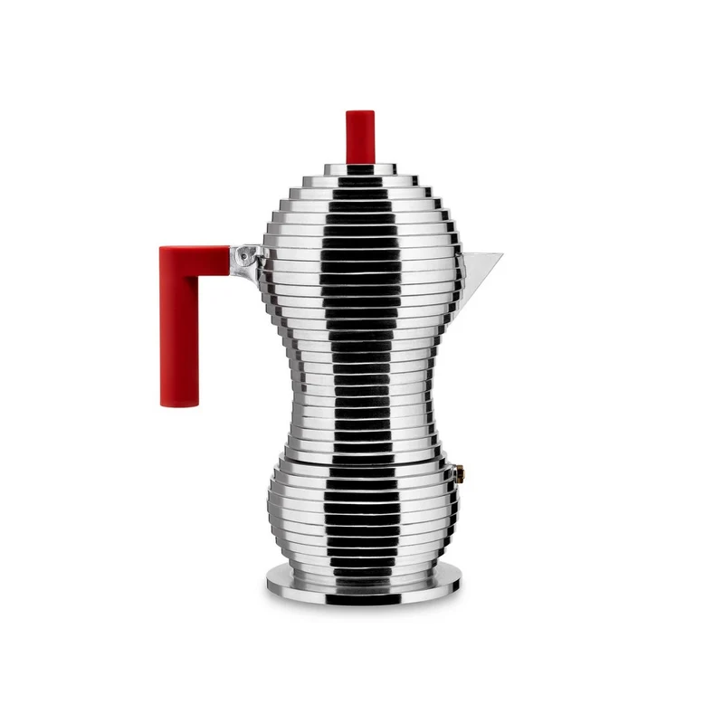 PULCINA Caffettiera espresso in fusione di alluminio - 6 Tazze Rosso
