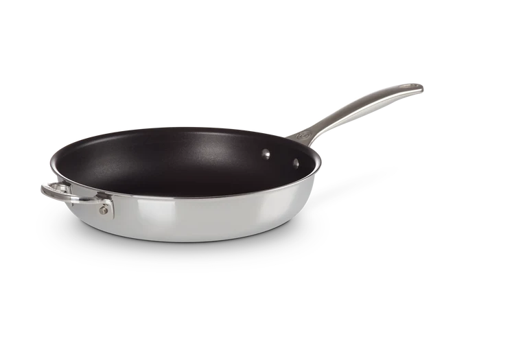 Padella alta in acciaio inox, interno antiaderente - 28 cm