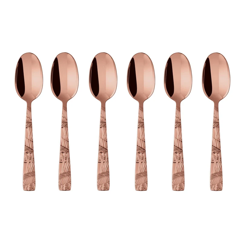 Set 6 Cucchiaini Moka " Jungle " Pvd Copper