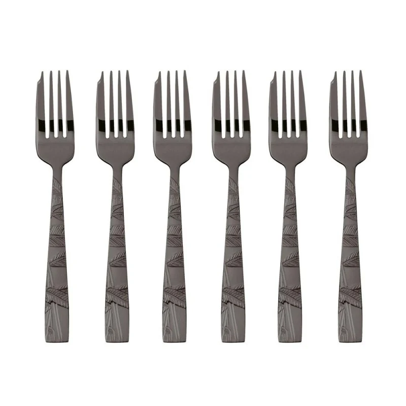 Set 6 forchettine " jungle " - mirror PVD Black