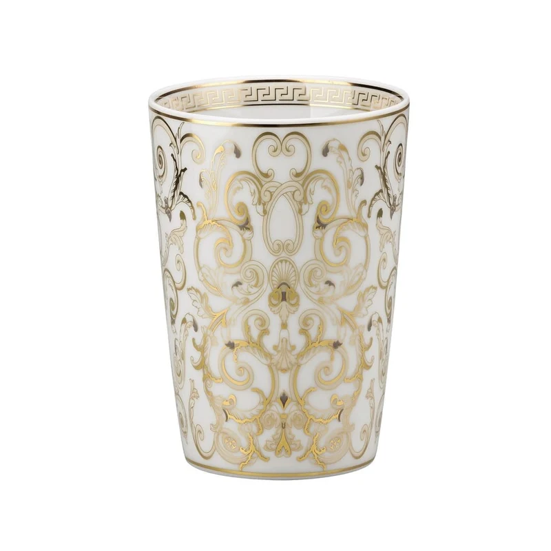 Rosenthal Versace Bicchiere Senza Manico Medusa Gala Bianco E Oro