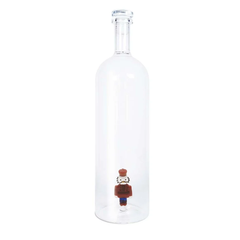 Bottiglia in vetro borosilicato con tappo - Decoro Schiaccianoci