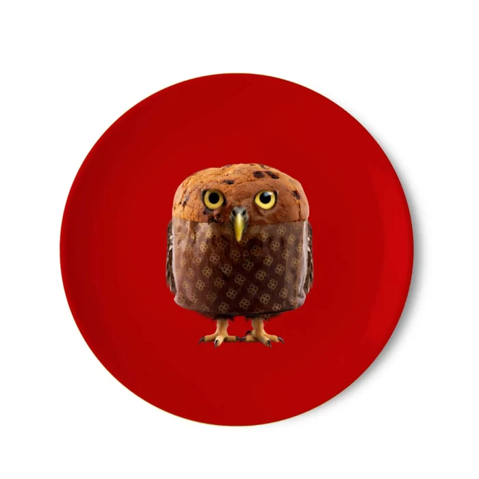Piatto panettone in porcellana - 30,5 cm / Rosso