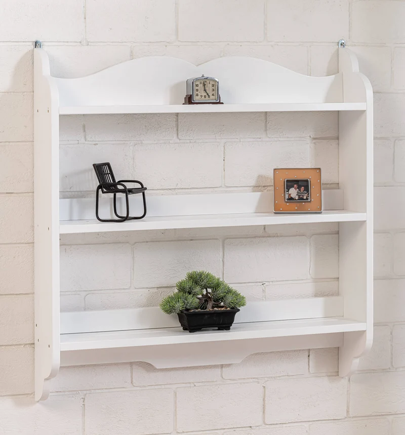 Piattaia in Legno 80x16x86 cm Bianco