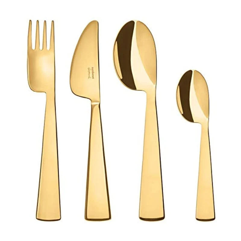 Gio Ponti Conca Set tavola bambino 4 posate Inox Pvd Gold