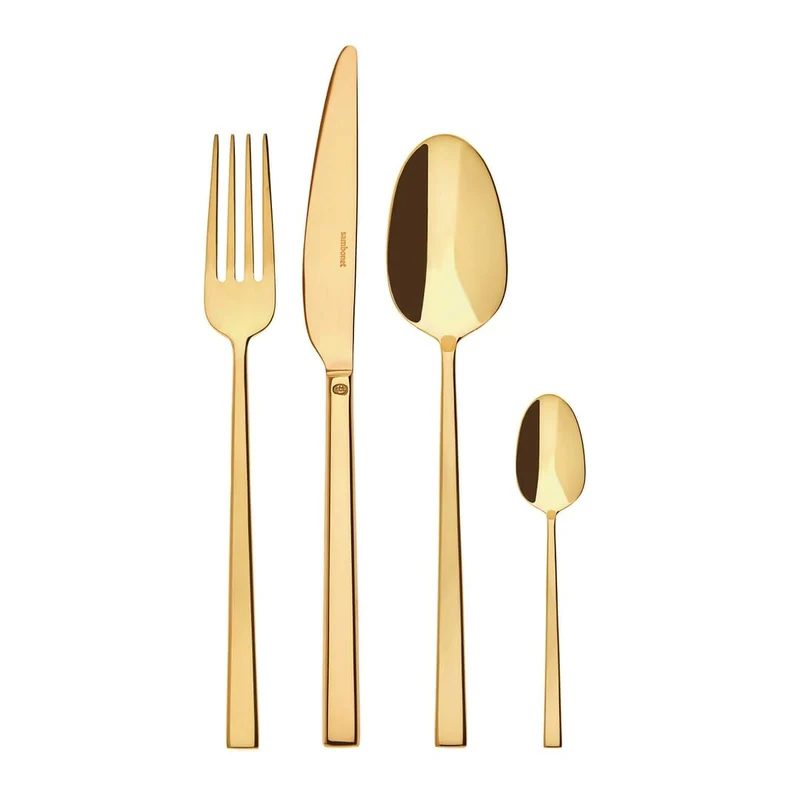 ROCK Servizio tavola 24 PZ Monoblocco - Accaio Inox mirror PVD Gold