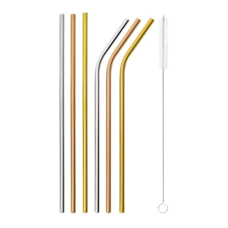 MIX&PLAY SET 6 Cannucce con scovolino, Acciaio Inox - Mirror Multicolor