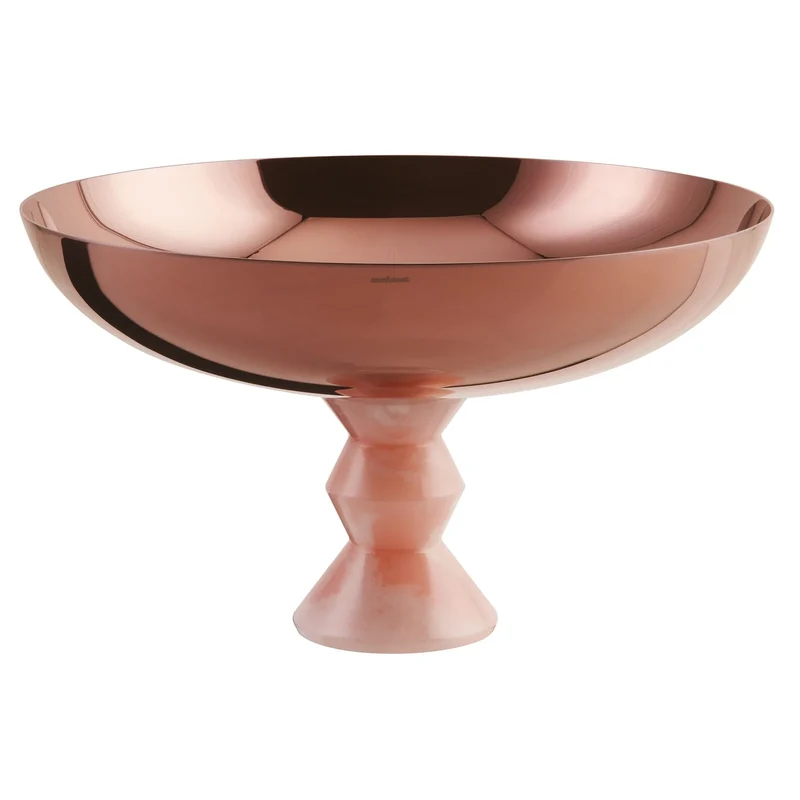 Madame Coppa con piede mirror PVD rum - 26 cm