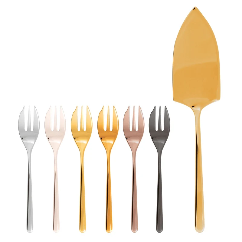 Linear Set 6 forchettine dolce e pala torta