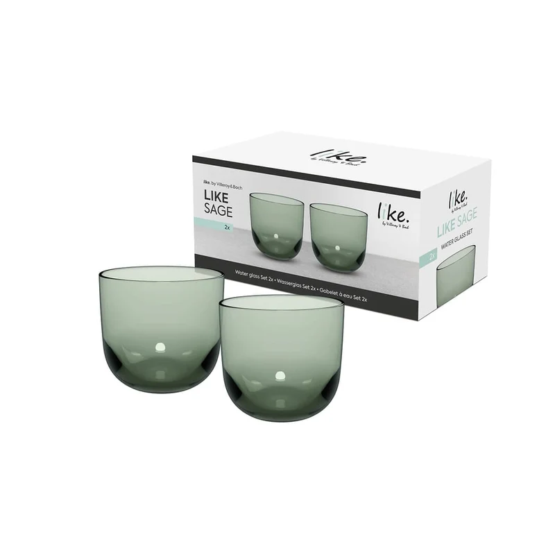 LIKE GLASS Bicchiere da acqua - Verde, 200 ml, cristallo