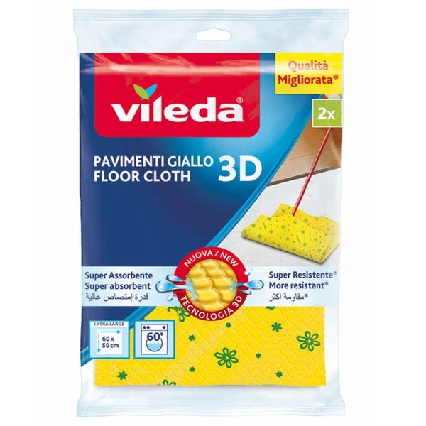 Vileda Panno pavimenti Giallo 2 pz.