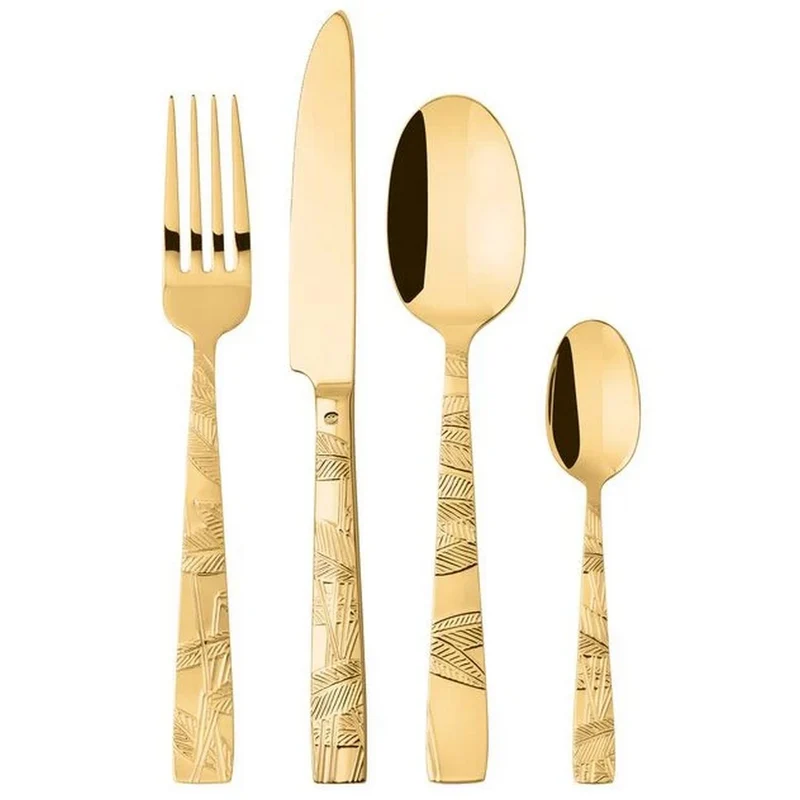 Jungle Servizio tavola 24 posate - mirror PVD Gold